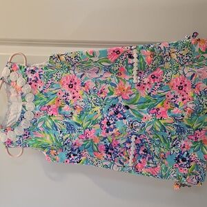 Lilly Pulitzer Vibrant Floral Kids Dress - Pink, Blue, Green
